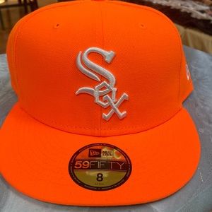 Brand new white sox flame orange cap